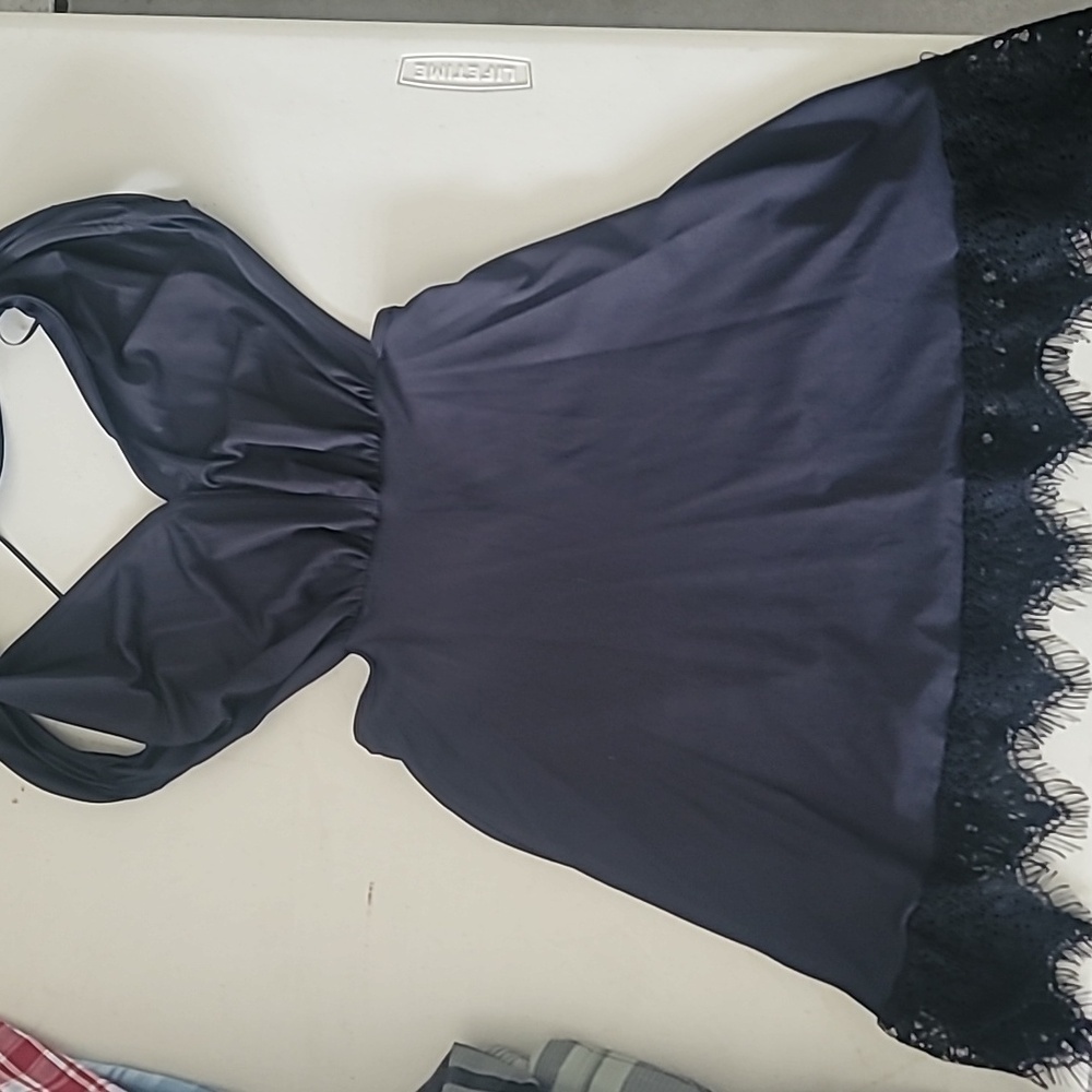 Black backless halter dress